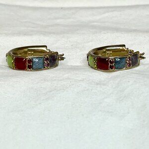 Lauren Conrad Earrings * Jeweled Hoops * Vintage * 1" Hoop * Excel Cond